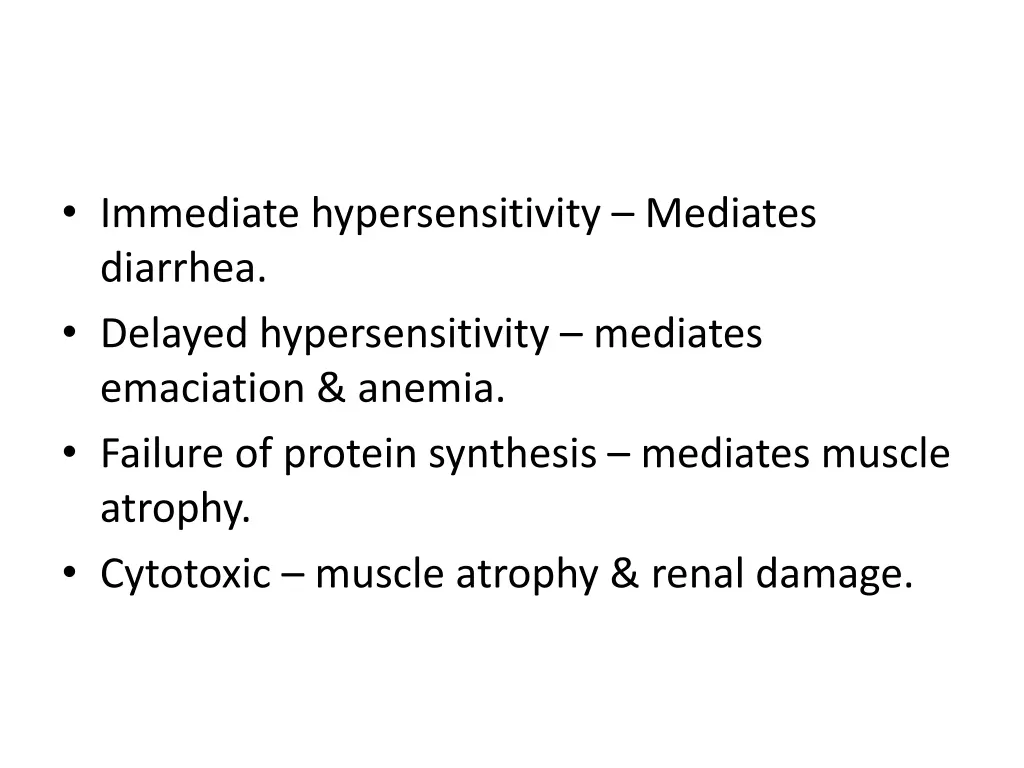 immediate hypersensitivity mediates diarrhea