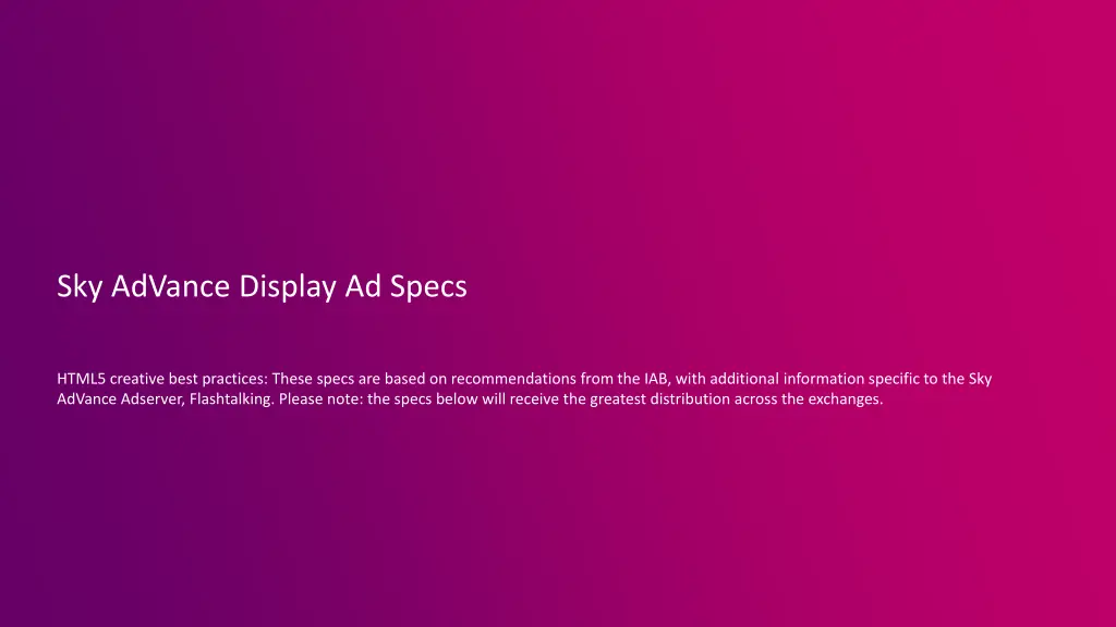 sky advance display ad specs