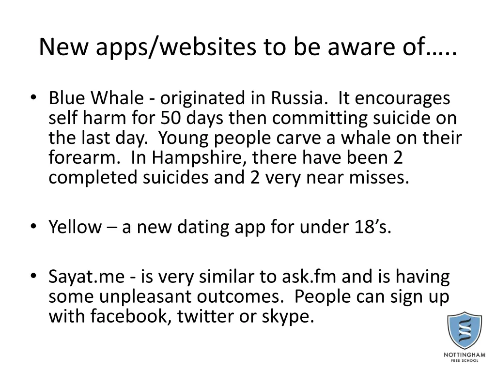 new apps websites to be aware of