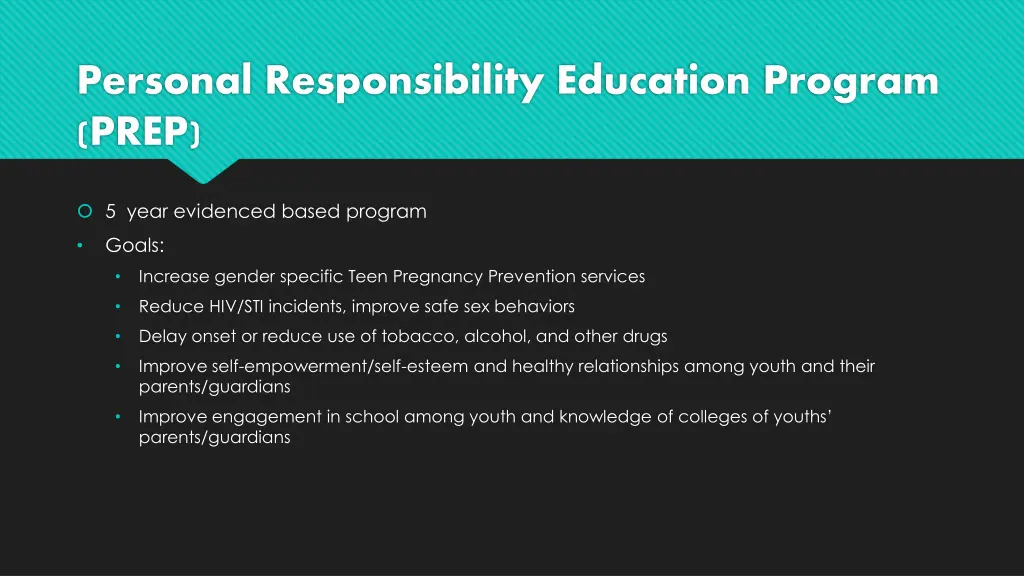 personal responsibility education program prep