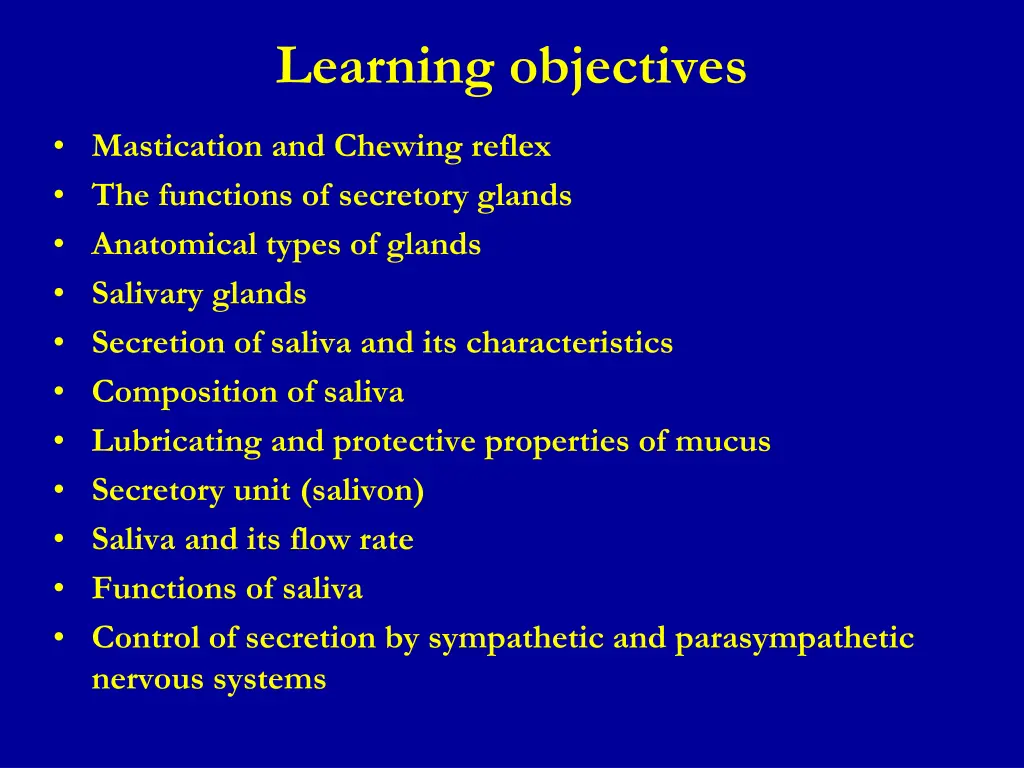 learning objectives