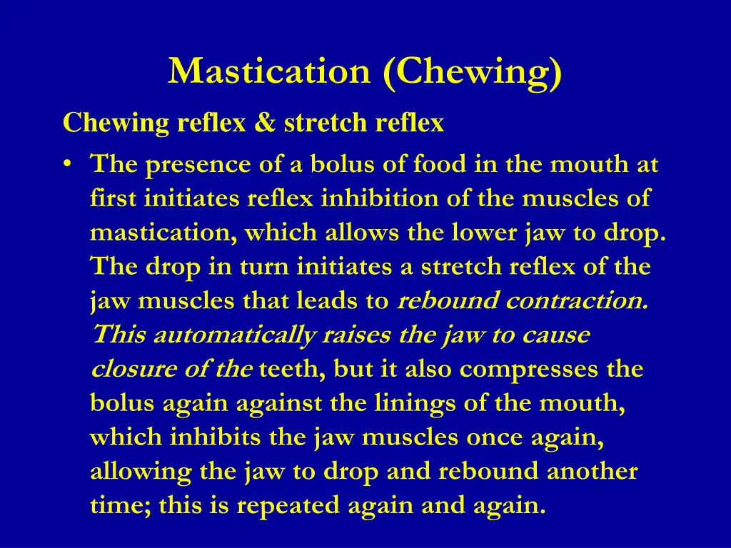 mastication chewing chewing reflex stretch reflex