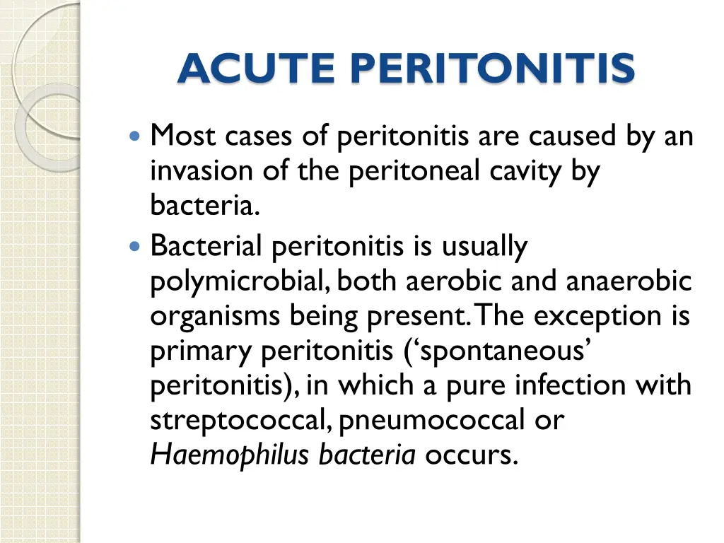 acute peritonitis