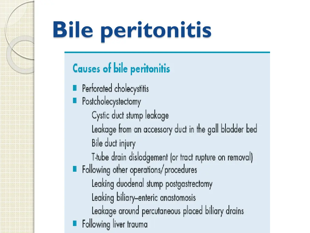 bile peritonitis