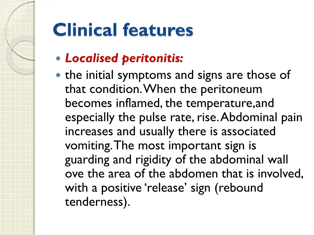 clinical features