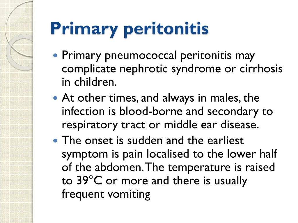 primary peritonitis