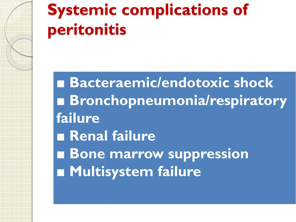 systemic complications of peritonitis