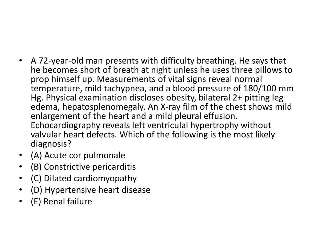 a 72 year old man presents with difficulty