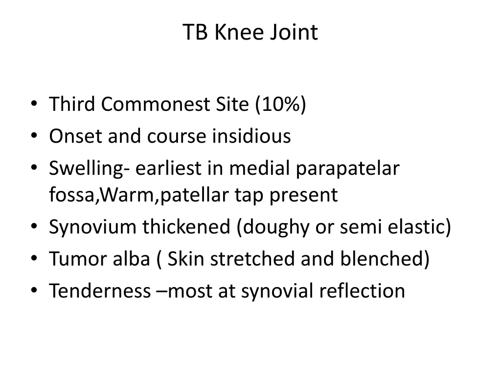 tb knee joint