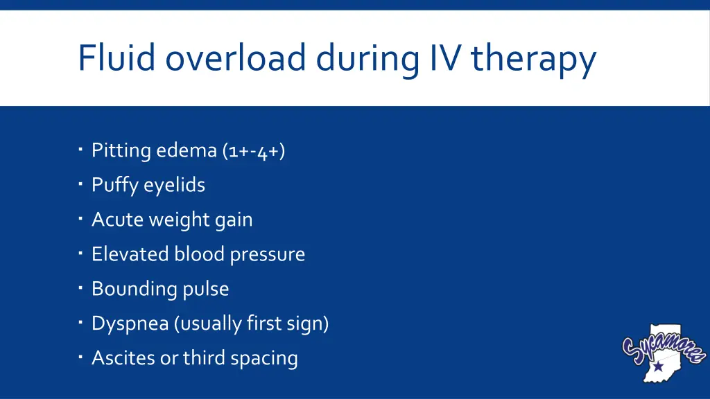 fluid overload during iv therapy