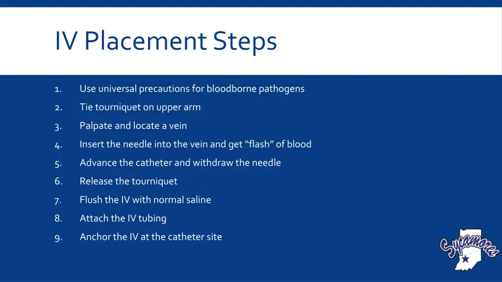 iv placement steps