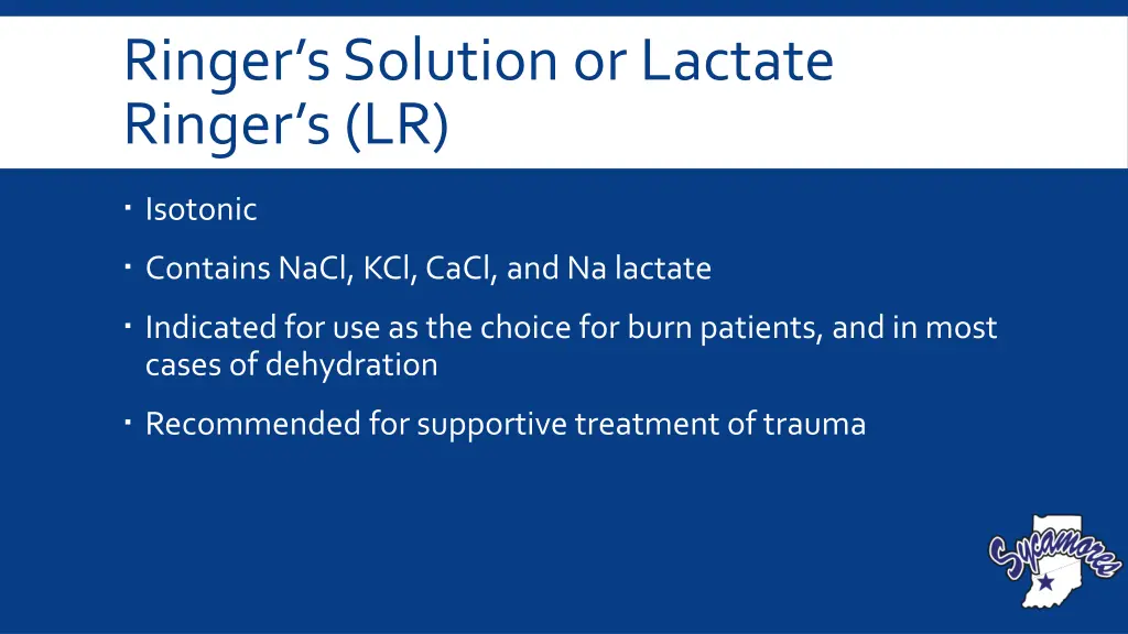 ringer s solution or lactate ringer s lr