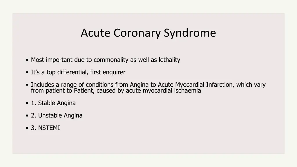 acute coronary syndrome