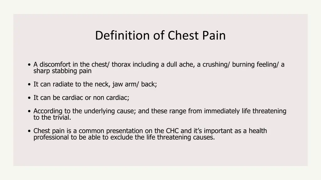 definition of chest pain