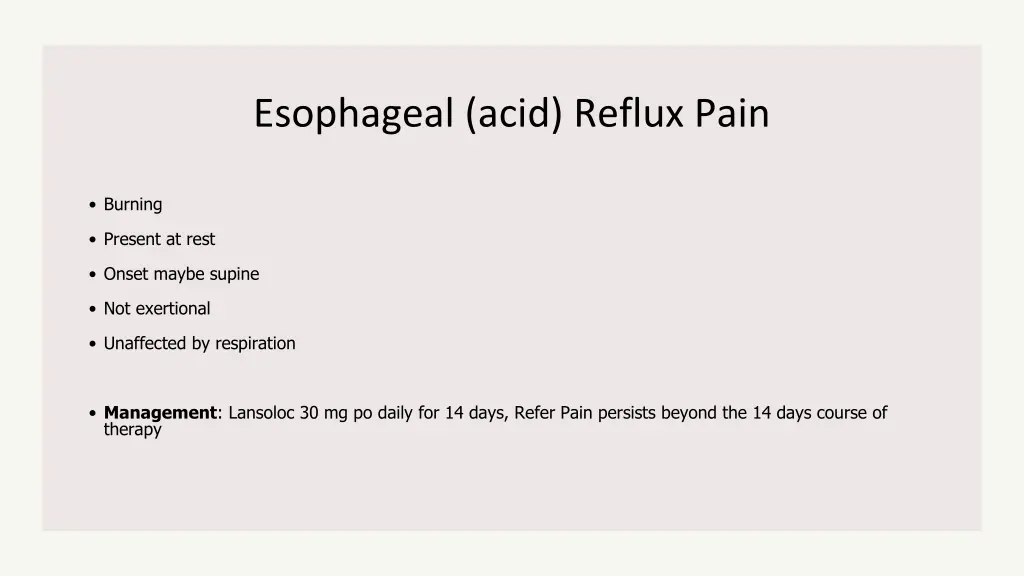 esophageal acid reflux pain