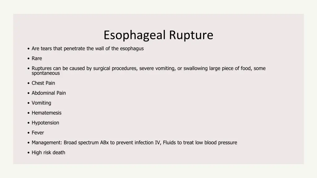 esophageal rupture