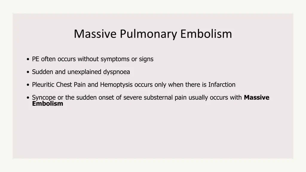 massive pulmonary embolism