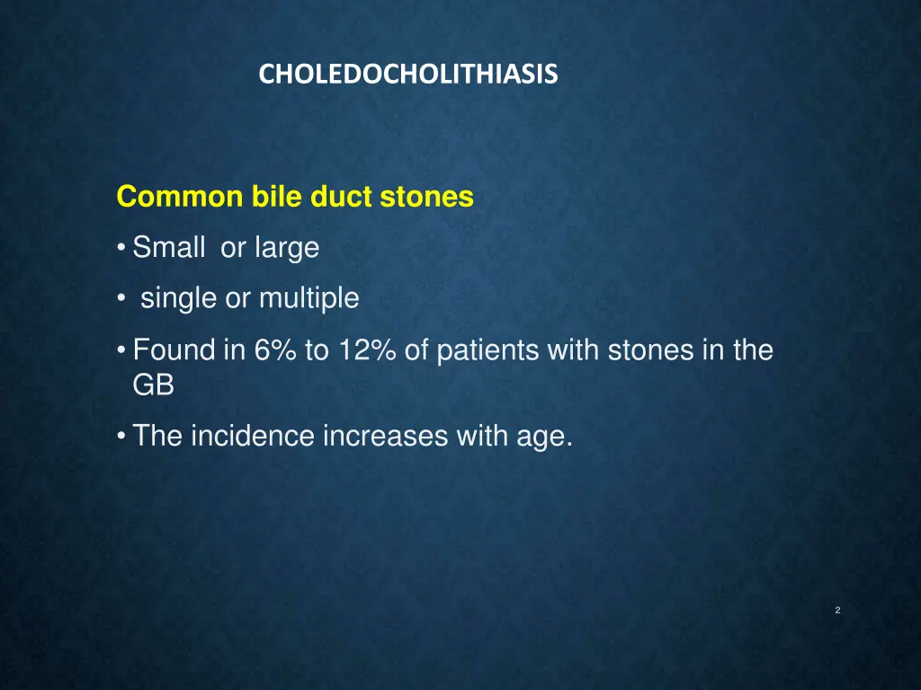 choledocholithiasis