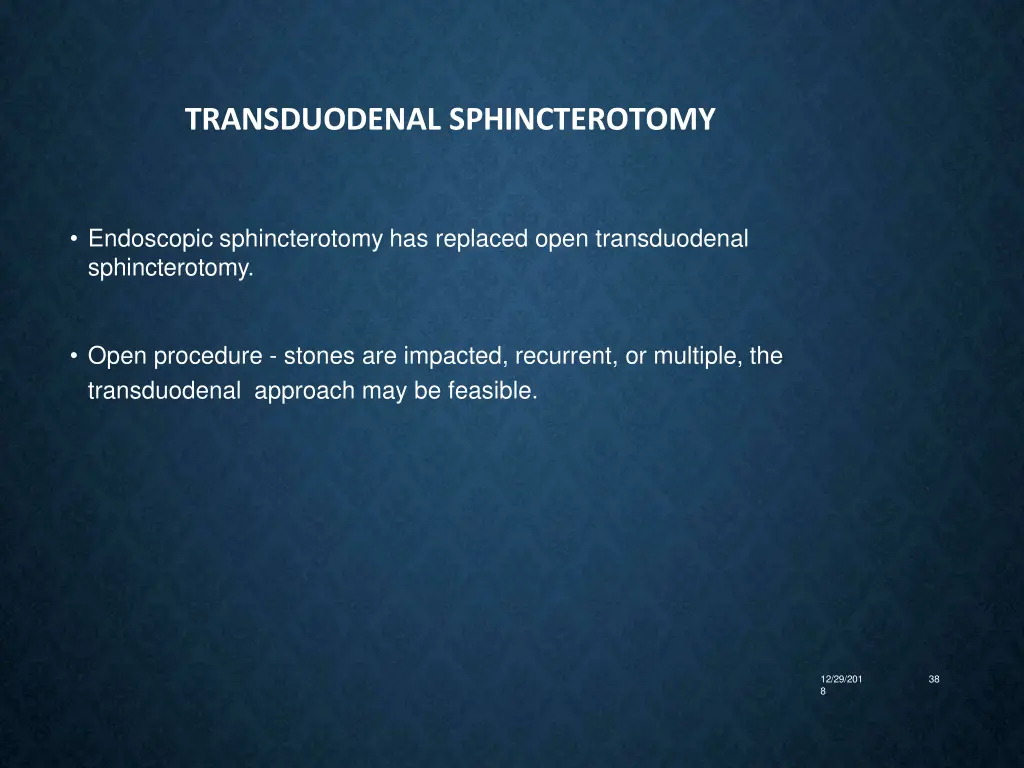 transduodenal sphincterotomy