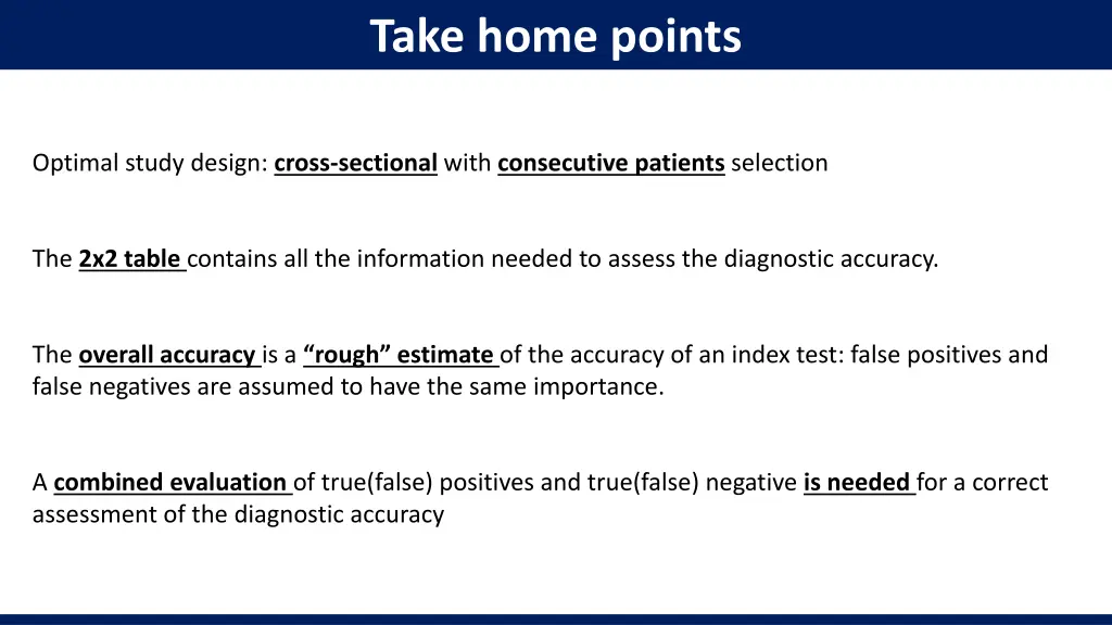 take home points