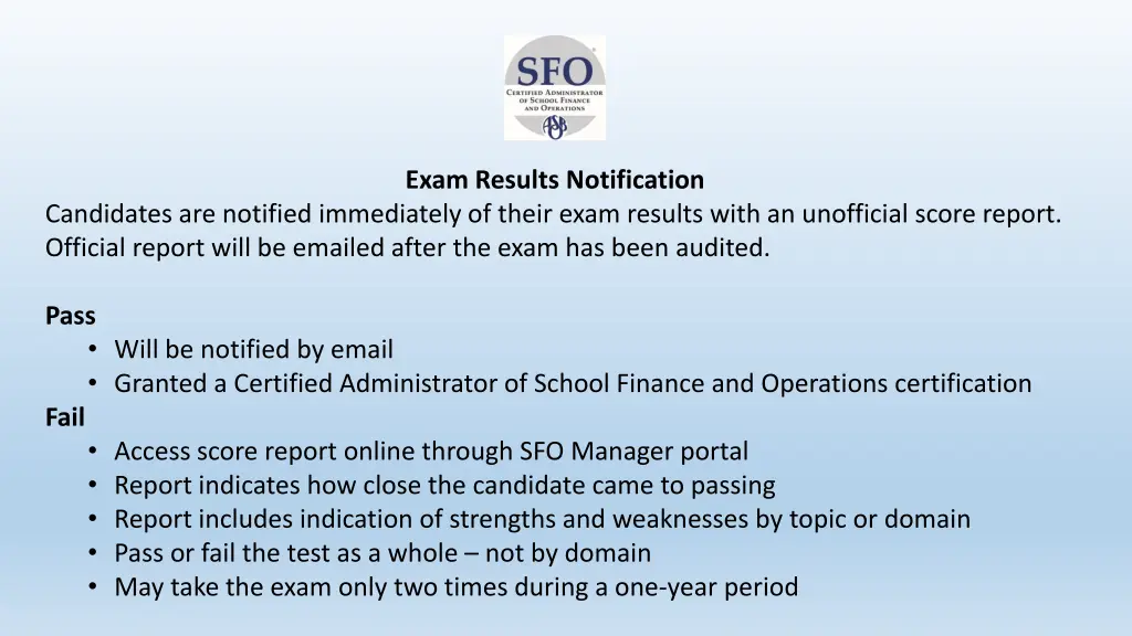 exam results notification