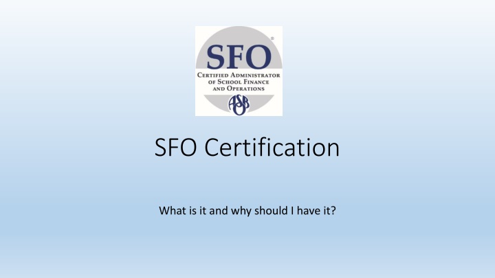 sfo certification