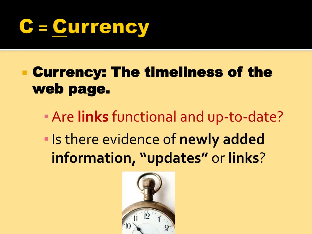 currency the timeliness of the currency 1