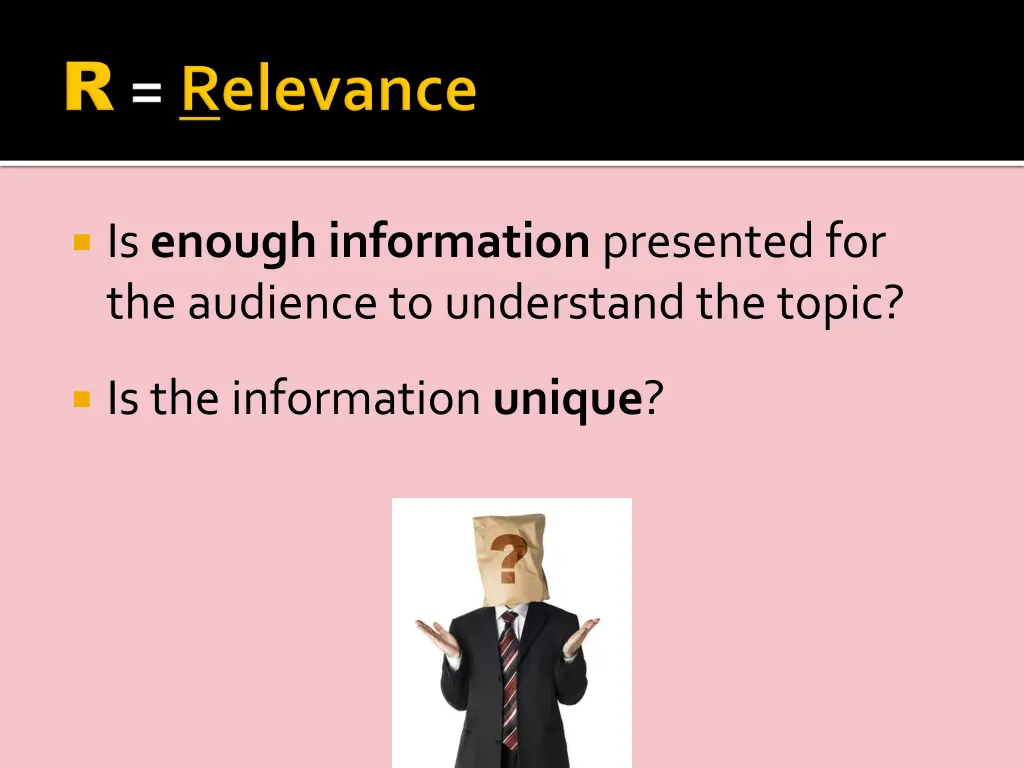 is enough information presented for the audience