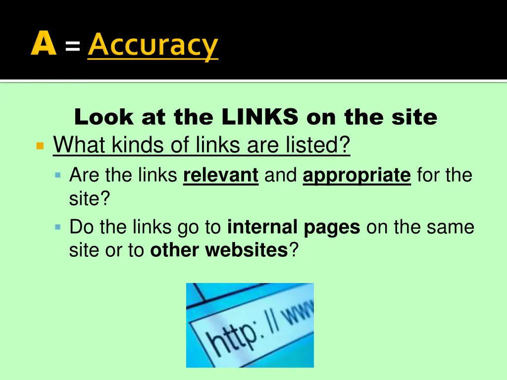 look at the links on the site what kinds of links