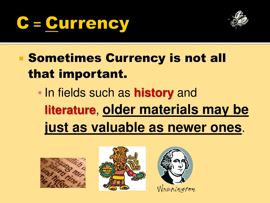 sometimes currency is not all that important