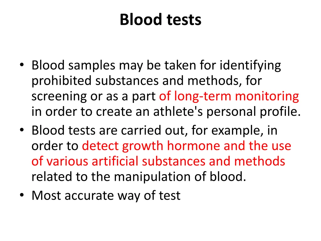 blood tests