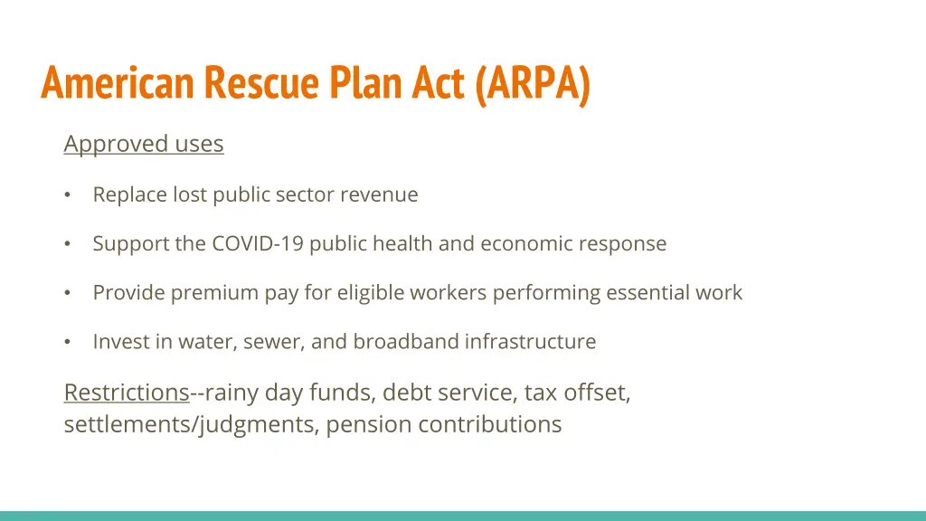 american rescue plan act arpa 1