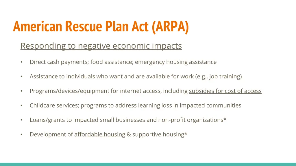 american rescue plan act arpa 2