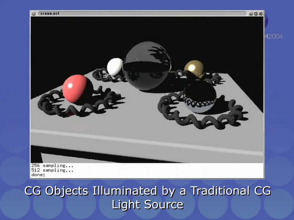 cg objects illuminated by a traditional cg light