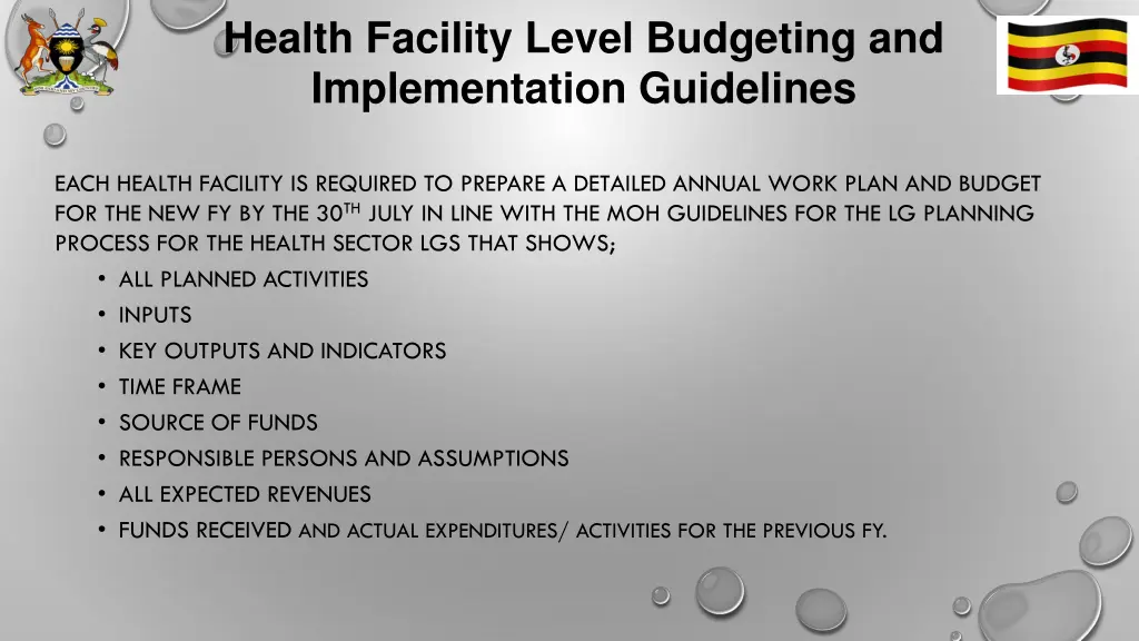 health facility level budgeting