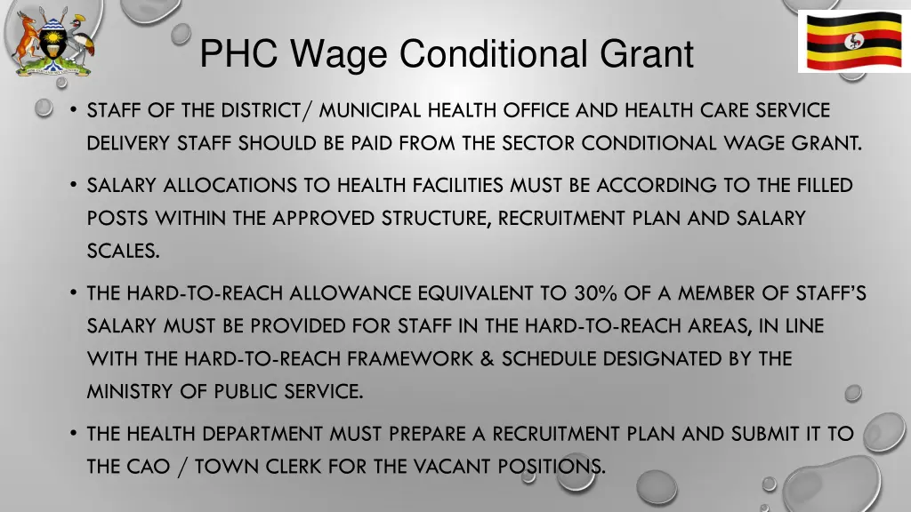 phc wage conditional grant