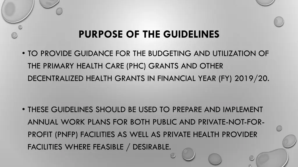 purpose of the guidelines