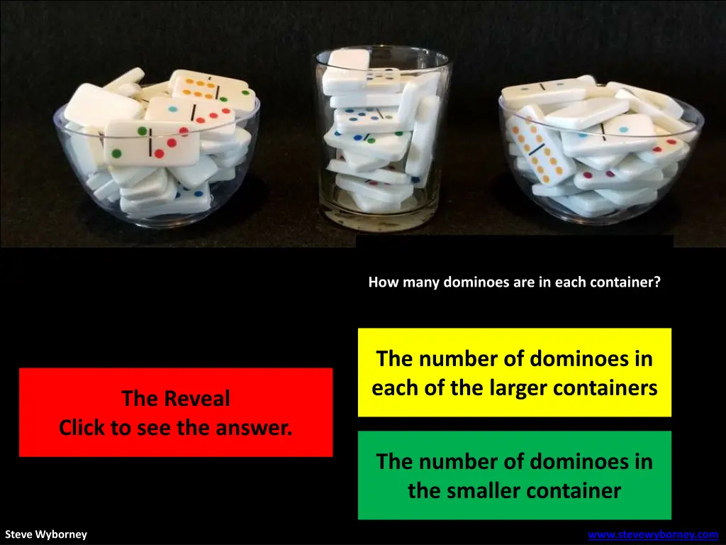 how many dominoes are in each container