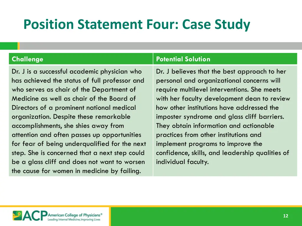 position statement four case study