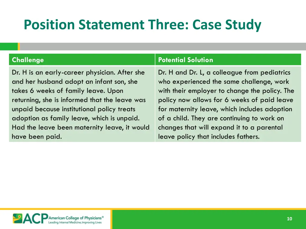 position statement three case study