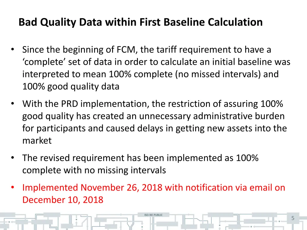 bad quality data within first baseline calculation