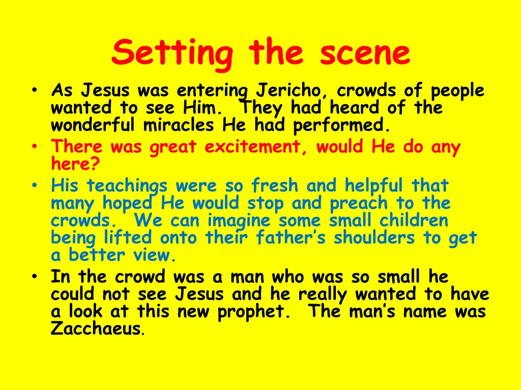 setting the scene as jesus was entering jericho