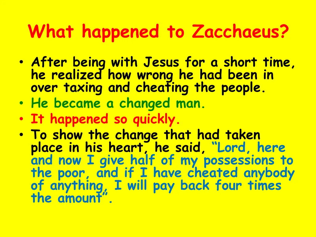 what happened to zacchaeus