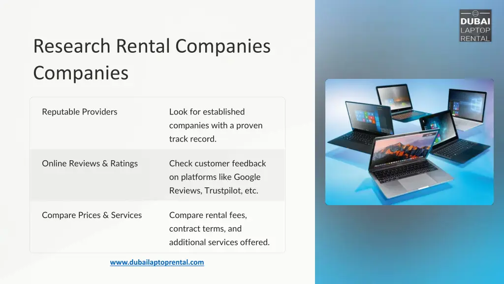 research rental companies companies