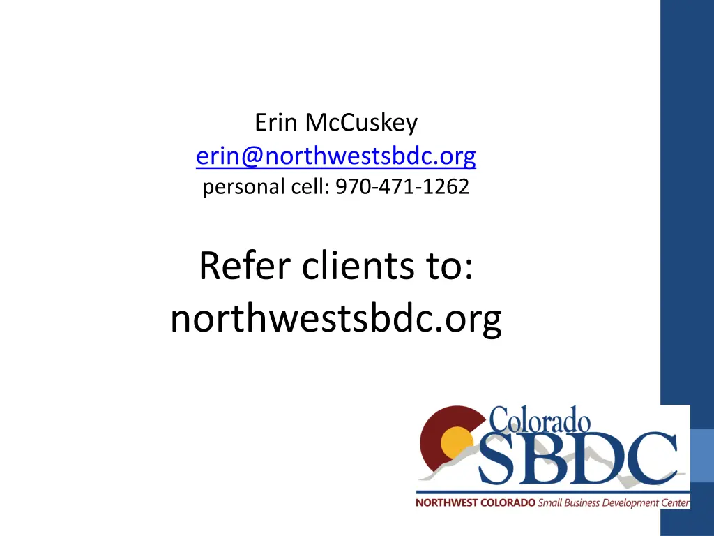 erin mccuskey erin@northwestsbdc org personal