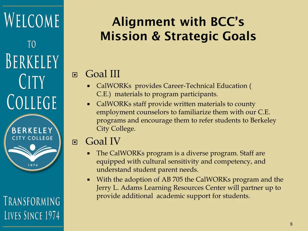 alignment with bcc s mission strategic goals 1