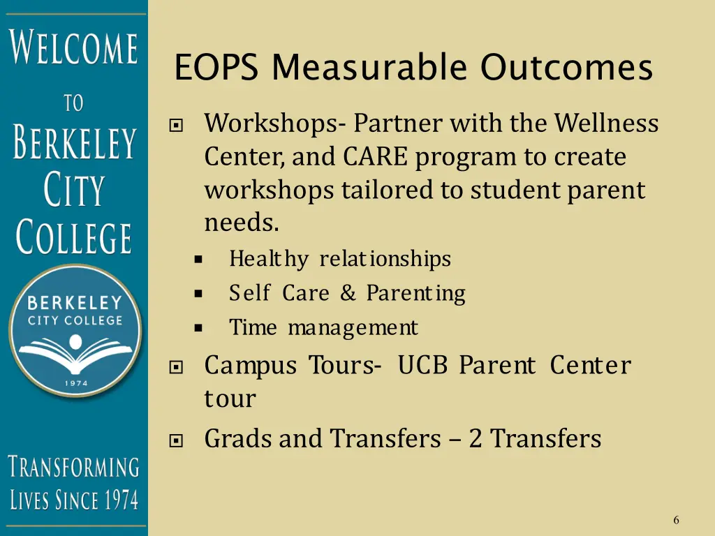 eops measurable outcomes