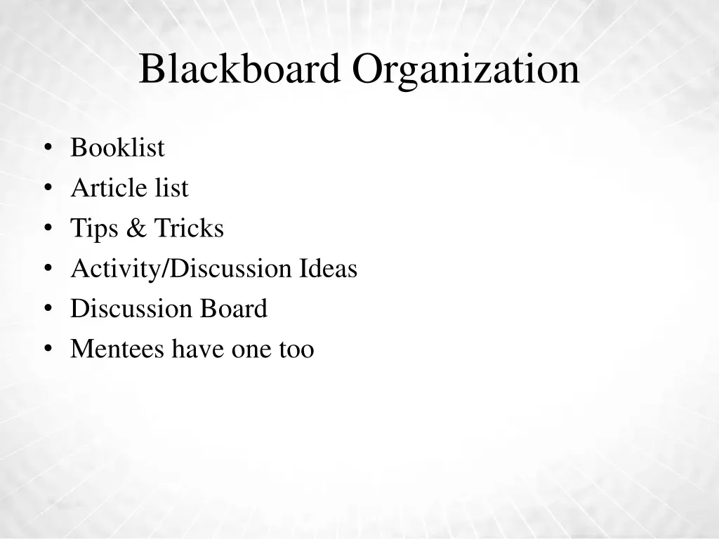 blackboard organization