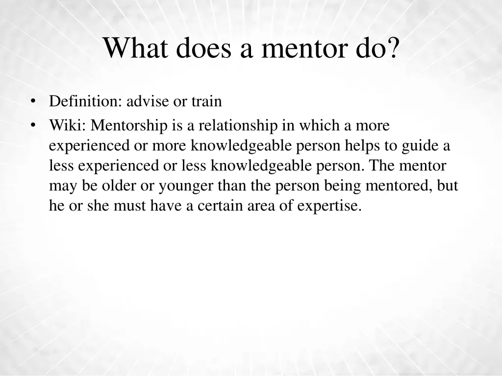 what does a mentor do