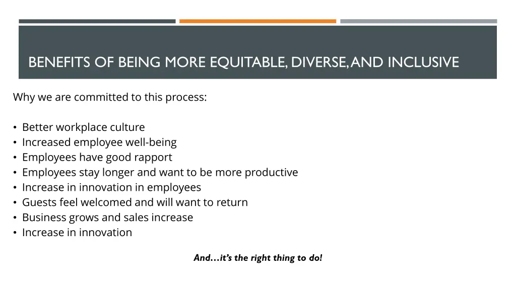 benefits of being more equitable diverse